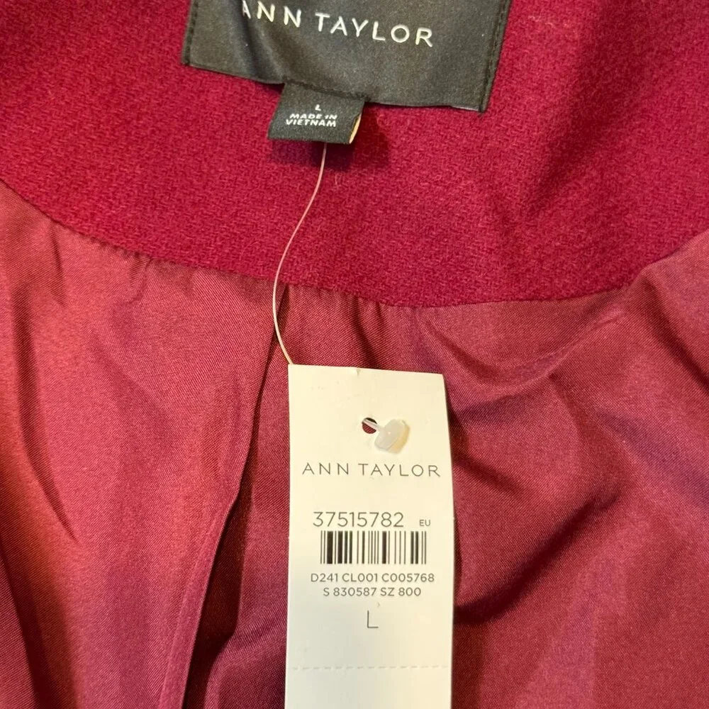 BRAND NEW Ann Taylor Tie Waist Balloon Sleeve Coat - Picture 3 of 5
